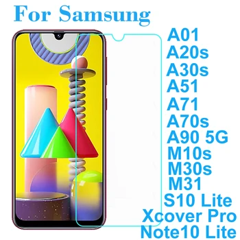 Para Samsung Galaxy M31 A01 A71 A51 A70s A20s M30s M10s A90 A30s Xcover Pro Note10 S10 Lite Vidro Temperado Protetor De Tela Do Filme