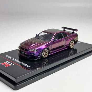 INNO 1:64 Alteração de Cor Púrpura Nissan Skyline GT-R R34 Carro Modelo Clássico de Coleta de exposição Estática Presente Fundido de Liga de