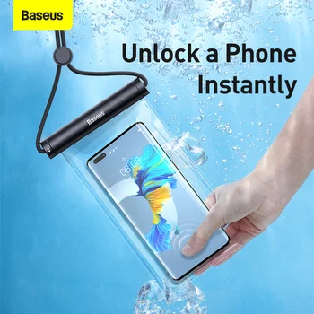 Baseus Impermeável Telefone Caso Sob 7.2 polegadas Para o iPhone 12 Pro Max Nadar Caso IPX8 a universalidade da Cobertura Para Huawei Xiao Samsung