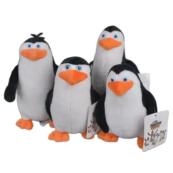 4 pcs Agente de pinguim de Pelúcia, Brinquedos do desenho animado Madagascar Figura Leão, Girafa Penguin Zebra, Hipopótamo Bonecas Bonito Presente de Brinquedos para Crianças