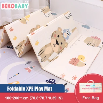 Bekobaby 200*180cm XPE Tapete Dobrável do Cartoon do Jogo do Bebê Tapete de Crianças Impermeável Escalada Pad Quebra-cabeça Tapete Para Crianças antiderrapante