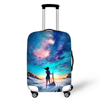 proteção de bagagem tampa da mala cobrir acessórios de viagem caso de bagagem bela imagem imprime caso da mala de viagem