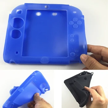Alta Qualidade Preto/Azul Macio de Silicone Caso Protetor de pára-choques de Borracha Gel da Pele de Manga Cover for Nintendo 2DS Frete Grátis