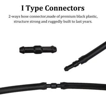 Conector Universal tubo de Ligadura de Bocal Tubo de Plástico Divisor T/Y/I Tipo de Lavador do pára-brisa 36pcs Preto