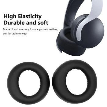2pcs Fone de Ouvido Almofada para Sony PS5 PULSO 3D Fone de ouvido sem Fio Proteína de Couro Ouvido Almofada Esponja Tampa de Fone de ouvido de Reposição