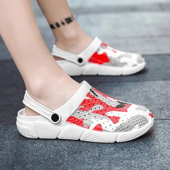O verão coreano Homens Sandálias de Moda de Rua Selvagens da Moda masculina Casual Sapatos antiderrapante Macio, com solado de Jardim Sapatos de Homens, Chinelos de quarto EVA 44