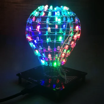DIY KIT eletrônico diodo emissor de Luz cubo bola Multicolor 16kind piscando de modo de controlo remoto de led de solda assunto(nenhum caso)