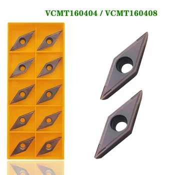 10pcs VCMT160404 VCMT160408 VP15TF US735 UE6020 Carboneto de Inserir Torno CNC do Metal de Ferramentas para Torneamento VCMT Lâmina da Máquina de Ferramenta de corte