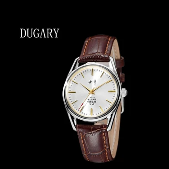 DUGARY Vintage Xangai observar os Homens 8120 Vento de Mão Mecânico de Pulso, 36mm Jiefang Relógios Homenagem Relógios Cúpula de Acrílico
