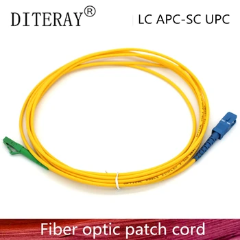 10PCS/LOT LC/APC SC/UPC de Remendo da Fibra Óptica Cabo de LC-SC 3M Jumper Único Modo Simplex 2.0 mm 3.0 mm Óptico de Fibra Optica