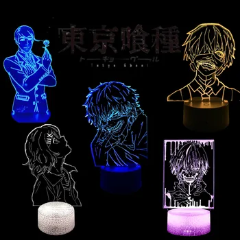 Tóquio Ghoul Noite de Luz 3D Lâmpada Ken Kaneki Juuzou Suzuya Visual Lâmpada da Noite Coletivo Novidade Bonito Lampara Iluminador Dom Crianças