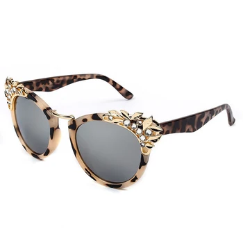 Moda de Luxo Strass, Óculos estilo Olho de Gato Mulheres Marca de Designer, Espelho de Lente de Óculos de Homens, Óculos de Sol com Tons de Óculos de sol UV400