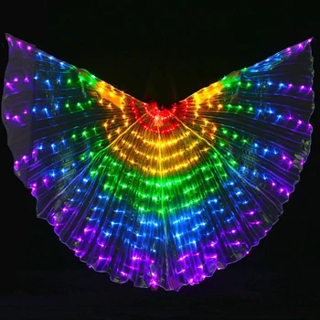 LED de dança asas da borboleta brilho de dança de halloween cor fluorescente show de natal de dança do ventre, asas de dança de LED asas de borboleta brilho