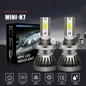2pcs Carro H7 Faróis de LED 200W 20000LM de Alta Luzes Baixas Kit Feixe 6000K Canbus Livre de erros Lâmpadas COB LEDs Chips de Lâmpadas