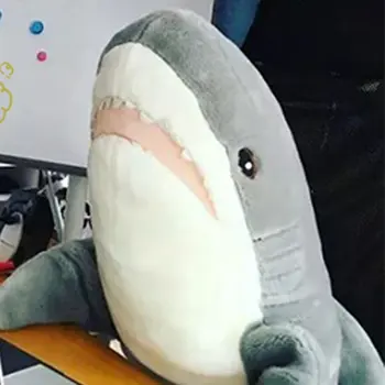 Ins 45cm Tubarão Gigante de Pelúcia Brinquedo de Pelúcia Macia do Algodão dos PP Animal Leitura Travesseiro para Presentes de Natal Almofada Boneca de Presente Para as Crianças