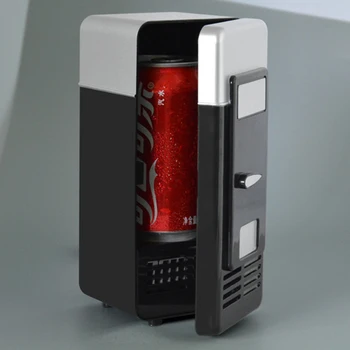 USB Geladeira Geladeira Portátil do Refrigerador Mini da Bebida Latas de Bebida Refrigerador / Aquecedor do Carro do Portátil PC Computador Preto Vermelho Cor de 2022