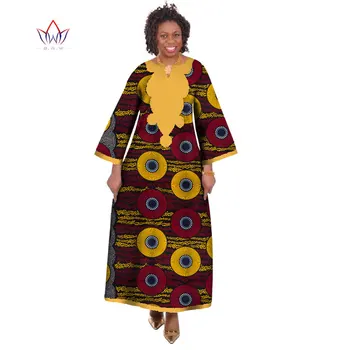 BintaRealWax Atacado Africana Vestidos para Mulheres Dashiki Ropa Africana Tradicional Africana Túnica Longa Africana de Impressão Vestido de WY175