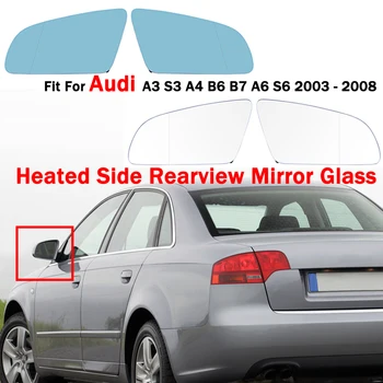 Aquecida Do Lado Do Espelho Retrovisor Vidro Anti-Neblina Retrovisor Espelho Retrovisor Lente De Ajuste Para O Audi A3 S3, A4 B6 B7 A6 / S6 2003 - 2008 De Acessórios Para Carros