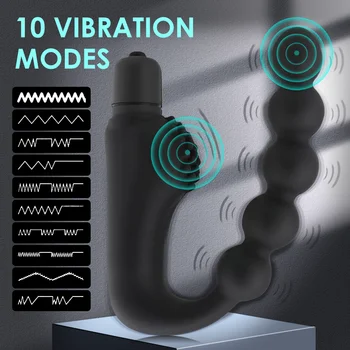 Plug Anal de Próstata Massageador do ponto G Vagina, Clítoris Estimulador Com Forte Vibração de Silicone Cordão Dildo os Brinquedos Sexuais Para Homens Mulheres