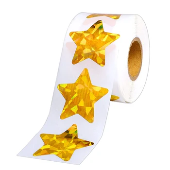 100-500Pcs Folha de Estrelas Rótulos Adesivos Holográficos Estrela de Ouro Adesivos para Crianças de Recompensa para Parede Artesanato Professores de sala de Aula de Suprimentos
