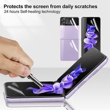 Hidrogel Película para Samsung Galaxy Z Flip 3 5G de Volta Protetor de Tela Frontal No Sansung Z flip3 Películas de Protecção Zflip 3 Não de Vidro