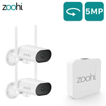Zoohi 5MP sem Fio da Câmera de Segurança do Conjunto de Mini NVR 1920P de Pan&Tilt Câmera de Vídeo CCTV Kit de gravação de Som Sistema de Câmera de Vigilância