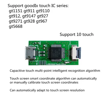 Para Goodix de Toque Capacitivo Controlador de I2C PARA USB Controlador de Placa de GT1151 GT911 GT915 GT9110 GT912 GT9147 GT9157 GT9271 GT928