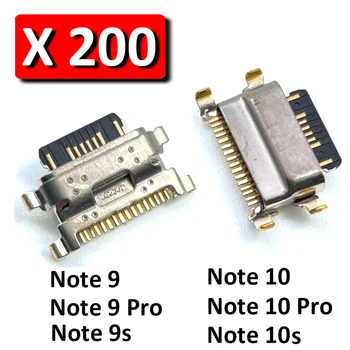200Pcs, de Novo Para o Xiaomi Redmi Nota 8 9 9 10 10 Pro Micro conector USB conector de Carga do Porto do Carregador Plug Conector Dock