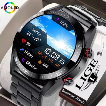 LIGE 2022 Novo 454*454 Tela Smart Watch Sempre Tempo de Exibição de Chamada Bluetooth TWS Fones de ouvido de Música Local Smartwatch Para IOS Android