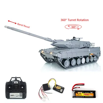 Full Metal RC Tanque de 1/16 Personalizado alemão Leopard 2A6 Controle Remoto Tanque de guerra Modelo Simulado de Som Luz Fumaça THZH1419-SMT1