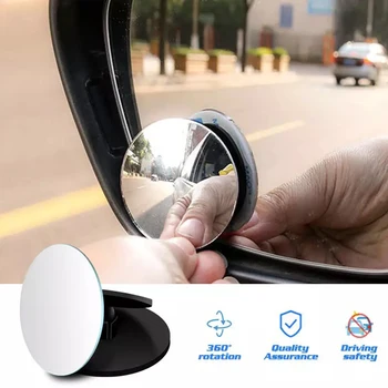 360 Graus HD Ponto Cego do Espelho Ajustável do Carro Retrovisor Espelho Convexo para o Reverso do Carro de Ângulo Amplo Estacionamento de Veículos de Espelhos sem aro