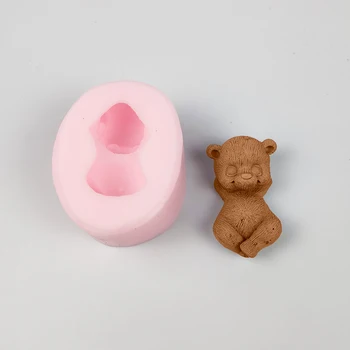 PRZY Urso Dormindo Sabão Molde de Silicone 3D Bonito dos desenhos animados Urso de Brinquedo Molde de Silicone Fondant Molde Mousse de Chocolate Bolo de Moldes de Resina