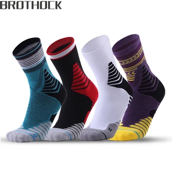 Brothock Estrelas do basquete Profissional meias meias de Desporto para homens executando de treinamento ao ar livre respirável elite não-derrapante de alta meias