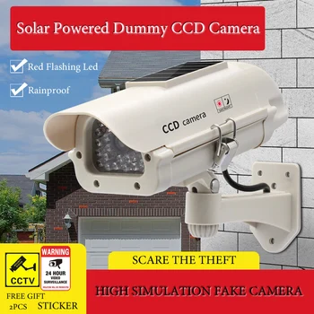 Posta Solar Impermeável Falso Câmara Fictício do CCD da Câmera de Segurança Vermelho Piscando Leds de Home Office, Sistema de Vigilância de Assustar Roubo