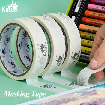 Kuelox Fita crepe 25mm Único Lado Fita Adesiva de Papel Crepe para Pintura a Óleo Esboço de Desenho de Aluno da Escola de Suprimentos