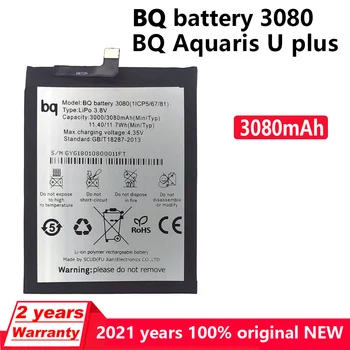 Nova Bateria Original do Telefone Móvel 3080mAh Para o BQ Aquaris U plus Lite Genuíno Bateria Pilhas com número de Rastreamento