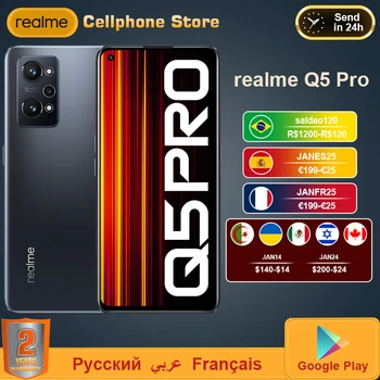 realme Q5 Pro 80W super rápido carregamento do flash Snapdragon 870 processador de 120Hz AMOLED E4 emblemática tela 5G smartphone