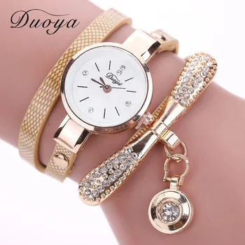 Duoya Merk Braçadeira Horloges Voor Vrouwen Luxe Ouro Cristal De Moda Quartzo Horloge Klok Dames Vintage Horloge Dropshipping