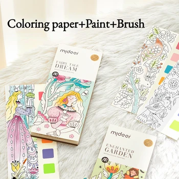 6Color 20Sheet Sólido Aquarela Livro de Pintura de Água Cor de Pigmento Livro de Colorir com Pincel de Pintura para Crianças de Arte Suprimentos Conjunto de ferramentas