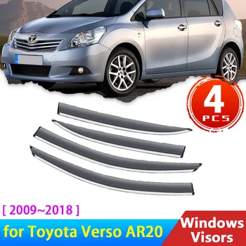 Defletores para Toyota Verso AR20 20 Excel 2009~2018 Acessórios 4x Carro do Lado da Janela Viseiras Chuva Sobrancelha pára-brisa 2010 2011 2016