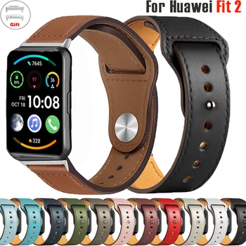 Pulseira de couro Para Huawei Assistir Ajuste 2 Smartwatch Banda de Substituição de Esporte a Pulseira de retro loop Pulseira Fit2 pulseira de Acessórios