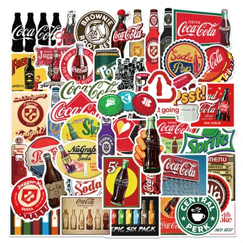 10/30/50pcs Cor Vintage Garrafa de Coca-cola Adesivos de Decoração Personalizada Compartimento de Bagagem Notebook Impermeável Decalques Adesivos