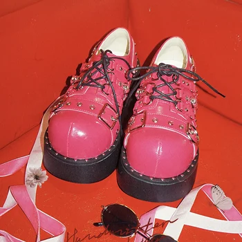 Gururu Rock Hot Girl Original, Punk, Dark Fivela Estilo Gótico Plataforma Sapatos de Couro Lolita sapatos de salto mulheres
