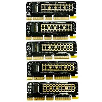 5PCS M. 2 NVME Adaptador M. 2 M2 NVME PCIE para M2 Adaptador PCI Express X16 X8 X4 Raiser SSD M. 2 PCI-E da Placa de Expansão para 2230-2280 SSD