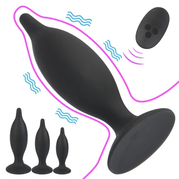 3 Tamanho do Controle Remoto sem Fio Anal com Vibrador Vibrador G-spot Estimulador de Próstata Massagem de Vibração Butt Plugs de 10 Freqüências