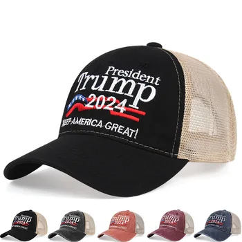 Verão QUENTE de malha respirável tampa de caminhoneiro Trump chapéu boné de beisebol de Donald Trump 2024 eleição presidencial dos EUA pac