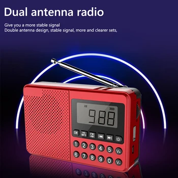 FM/AM/SW Radio MP3 Player Dual Antena de Banda do Receptor de alto-Falante LED Display Digital 2.1 Canais, Stick USB, Cartão do TF