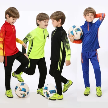 Crianças De Treino De Futebol Meninos Do Zíper Do Casaco De Futebol Calças De Criança Camisetas De Futebol Kits Survetement Roupas De Treinamento De Futebol Uniformes