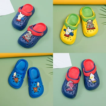 Kawaii Ultraman Tiga bebê sandálias buraco Bebé para Casa, Chinelos de quarto Impermeável Respirável antiderrapante Sapatos de Praia 1 -12Years Presente