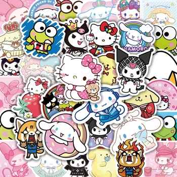 10/30/50/100pcs Kawaii desenhos animados Hello Kitty Kuromi Sanrio Adesivo Estética DIY do Planejador de Laptop Bonito Decalques Adesivo para Crianças Meninas